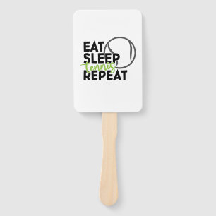 Tennis Player   Eat Sleep Tennis Repeat Hand Fan