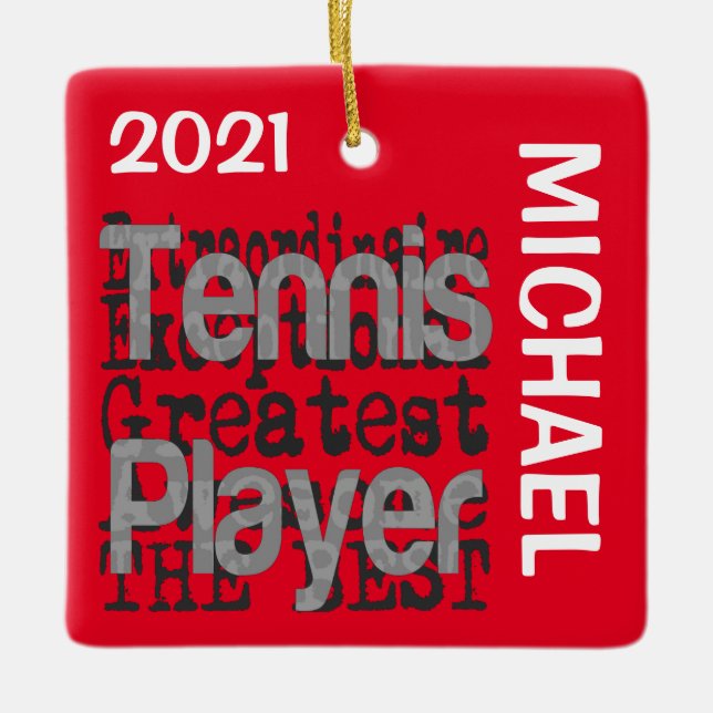 Tennis Player Extraordinaire CUSTOM Ceramic Ornament (Front)