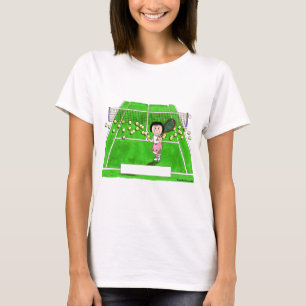 Tennis Player, Female - Personalised Cartoon Gift T-Shirt