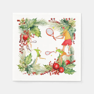 Tennis Player for Christmas Party  Napkin