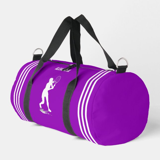 Tennis Player Girl, Birthday Gift, Team Duffle Bag (Left Corner)