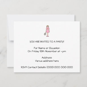 Tennis Player Girl. Invitation