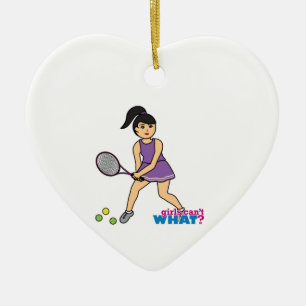 Tennis Player Girl - Medium Ceramic Tree Decoration