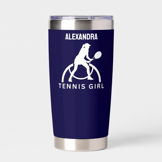 Tennis Player Girl, Tennis Girl  Birthday Insulate Insulated Tumbler (Front)