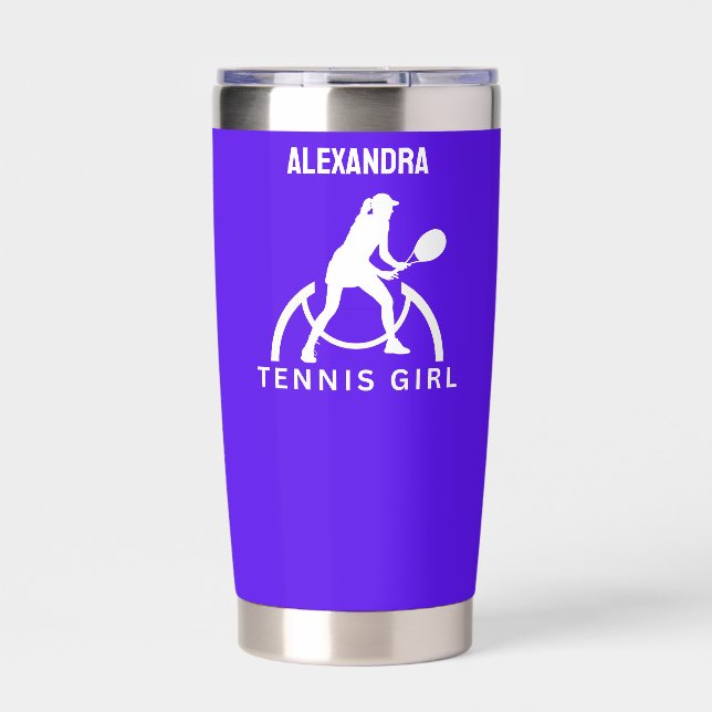 Tennis Player Girl, Tennis Girl  Birthday Insulate Insulated Tumbler (Front)