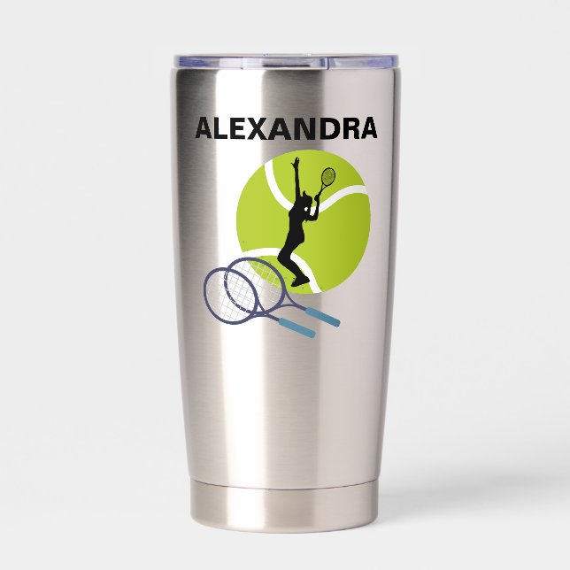 Tennis Player Girl, Tennis Girl  Birthday Insulated Tumbler (Front)