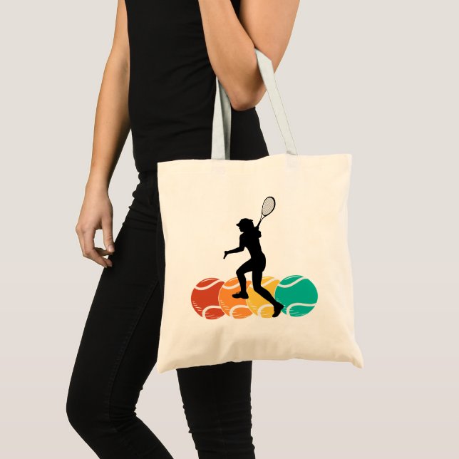 Tennis Player Girl, Tennis Girl  Birthday Tote Bag (Front (Product))