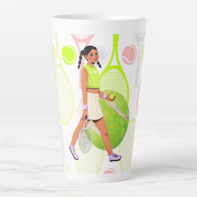 Tennis Player   Latte Mug (Front)