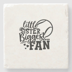 Tennis Player   Little Sister Biggest Fan Tennis Stone Coaster