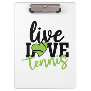 Tennis Player   Live Love Tennis Clipboard