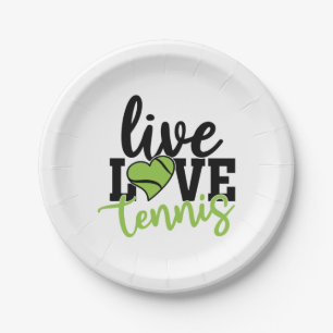 Tennis Player Live Love Tennis Paper Plate
