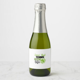 Tennis Player   Livin That Tennis Mom Life Sparkling Wine Label