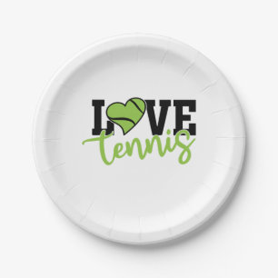 Tennis Player Love Tennis Paper Plate