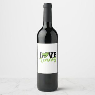Tennis Player Love Tennis Wine Label