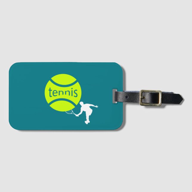 Tennis player luggage tag (Front Horizontal)