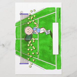 Tennis Player, Male - Personalised Cartoon Stationery