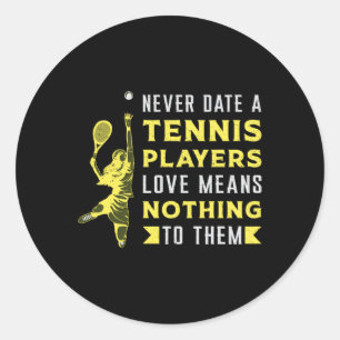 Tennis Player Match Racket Sports Court Funny Gift Classic Round Sticker