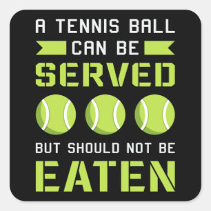 Tennis Player Match Racket Sports Court Funny Gift Square Sticker