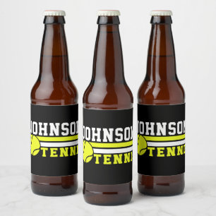 Tennis Player NAME Ball Game Court Personalised Beer Bottle Label