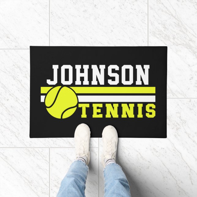 Tennis Player NAME Ball Game Court Personalised Doormat (Indoor)