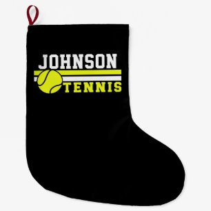 Tennis Player NAME Ball Game Court Personalised Large Christmas Stocking