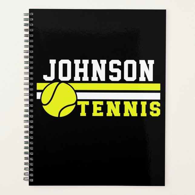 Tennis Player NAME Ball Game Court Personalised Planner (Front)