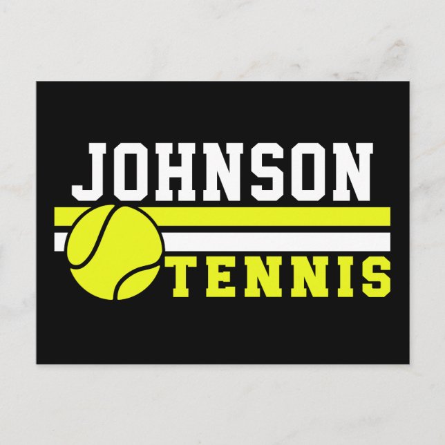 Tennis Player NAME Ball Game Court Personalised Postcard (Front)