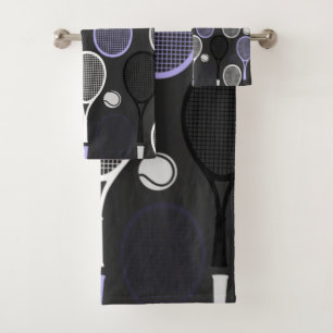 Tennis Player Name Letters Personalised Sport Team Bath Towel Set