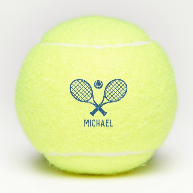 Tennis Player Name Monogram Personalised Balls (Front)