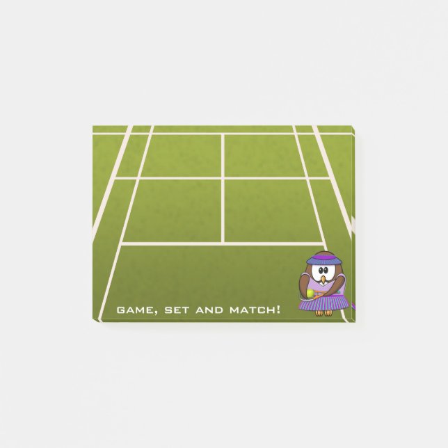 tennis player owl - girl post-it notes (Front)