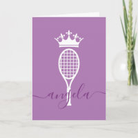 Tennis Player Queen of Court Purple Birthday