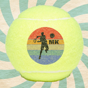 Tennis Player Retro Big Bold Monogrammed Balls