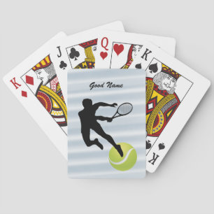 Tennis Player Silhouette and Ball personalise Playing Cards