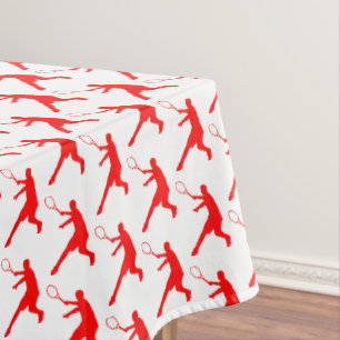 Tennis player silhouette Birthday party tablecloth