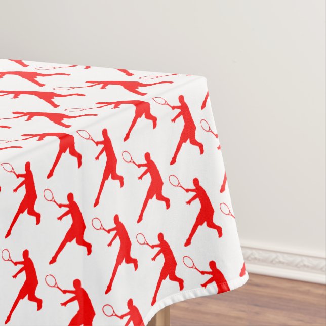 Tennis player silhouette Birthday party tablecloth (In Situ)