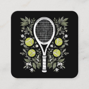 Tennis Player Square Business Card