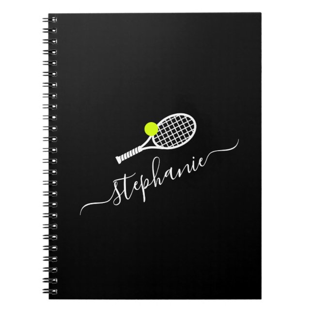 Tennis Player Team Club Camp Name Personalised Notebook (Front)