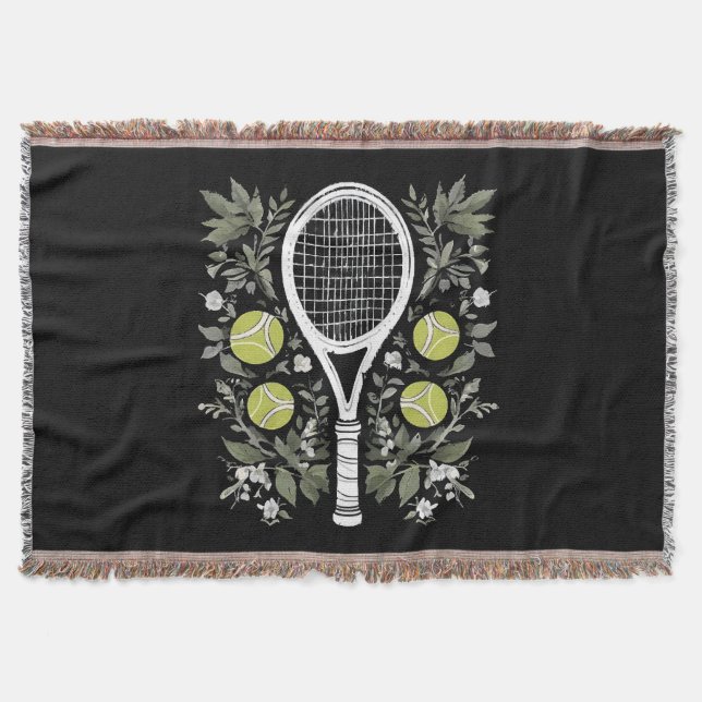 Tennis Player Throw Blanket (Front)