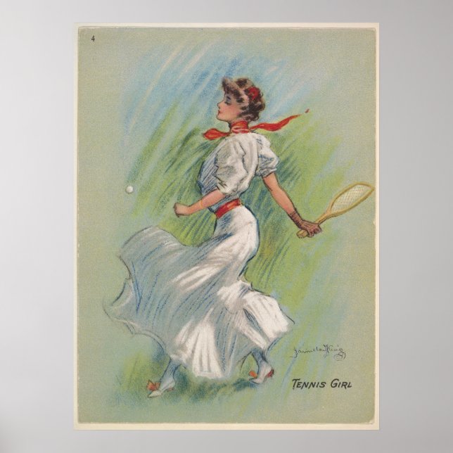 Tennis Player Vintage Poster (Front)
