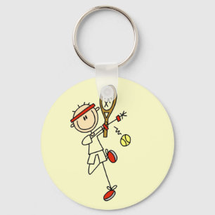 Tennis Player with Racquet Keychain
