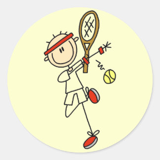 Tennis Player with Racquet Tshirts and Gifts Classic Round Sticker