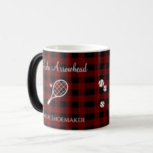 Tennis players Red Black Plaid lake name ball  Magic Mug