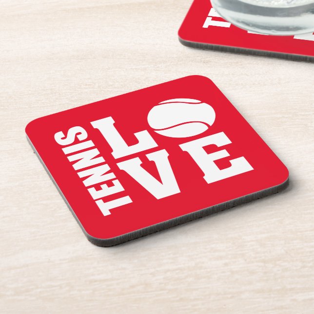 Tennis Players, Red, Tennis, Love Coaster (Left Side)