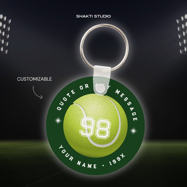 Tennis Players Sports Team Green Round Keychain (Creator Uploaded)