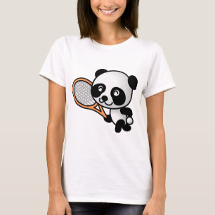 Tennis Playing Panda T-Shirt