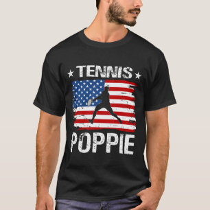 Tennis POPPIE USA Flag Father's Day T-Shirt
