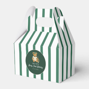Tennis Preppy Bear 1st Birthday Favour Box