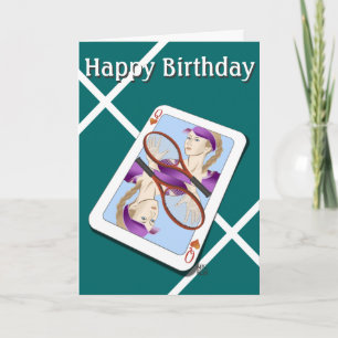 Tennis Queen Happy Birthday Card