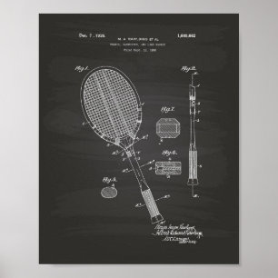 Tennis Racket 1925 Patent Art Chalkboard Poster