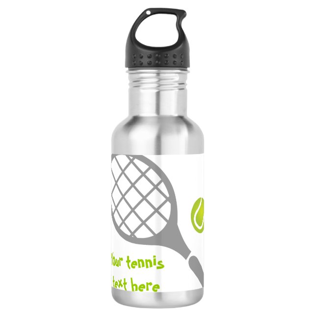 Tennis racket and ball custom 710 ml water bottle (Front)